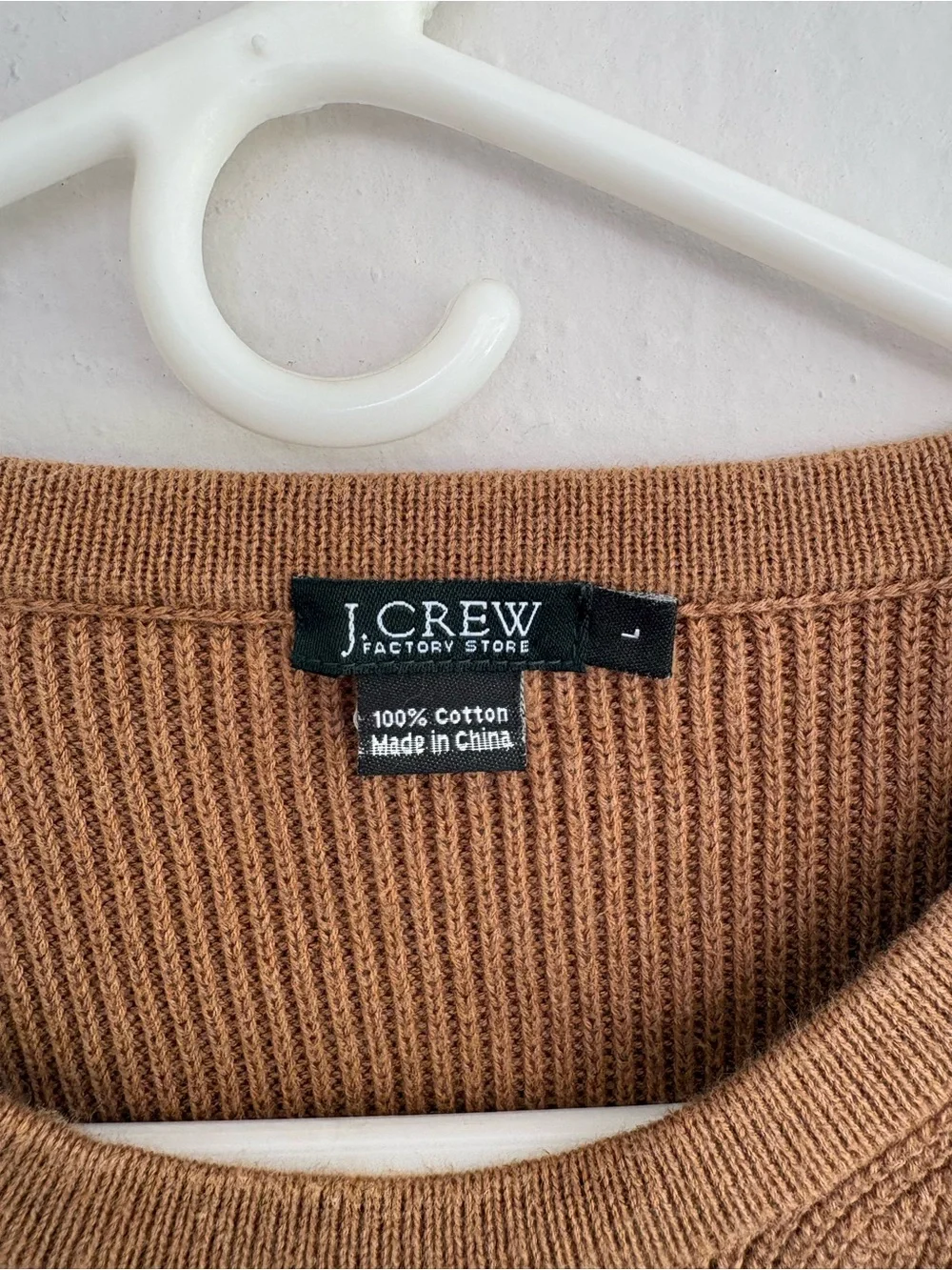 J.Crew Factory Men’s Large Brown 100% Cotton Crewneck Sweater Lightweight Knit
